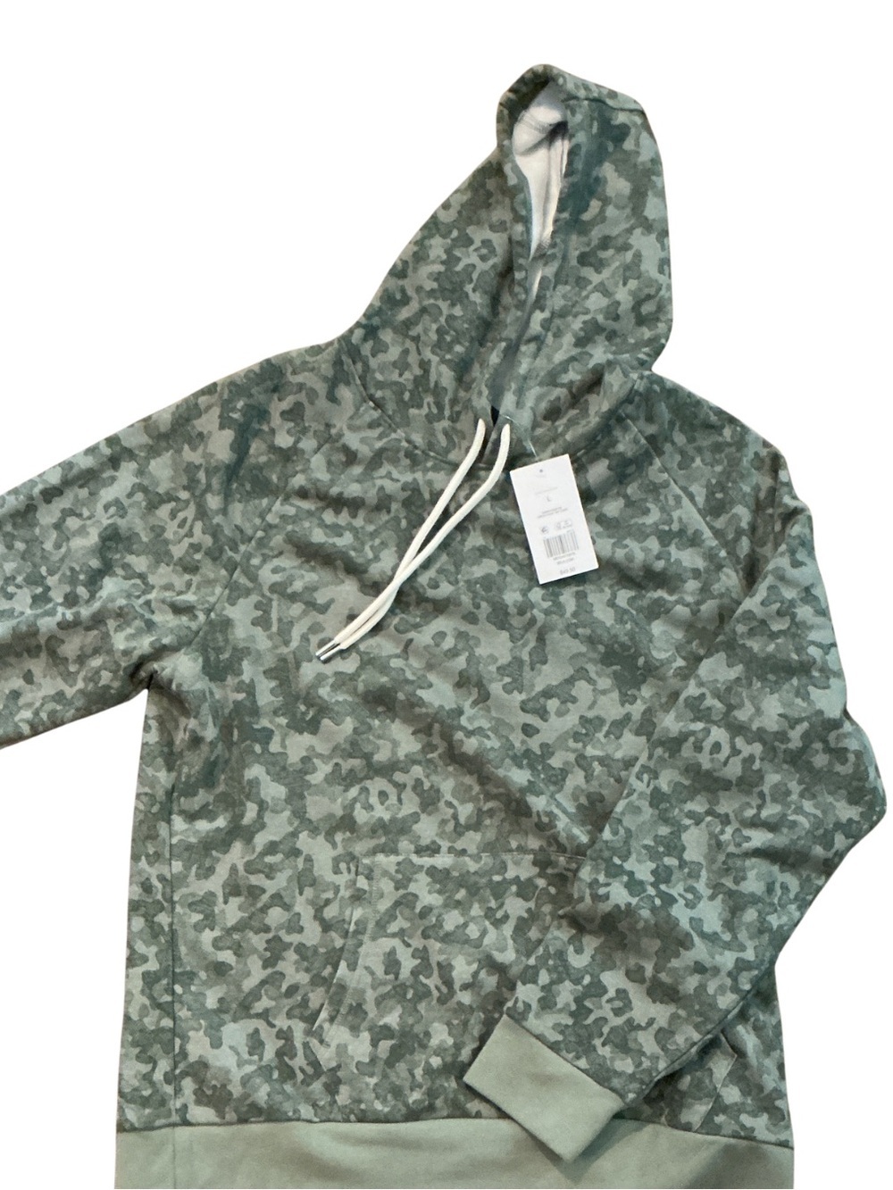Camouflage Pullover Hoodie in Sage Green